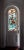 Antique, late-19th century, arched top, single door having corresponding stained and leaded glass upper panel. Beautiful,...