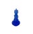 This elegant translucent blue glass statue depicts Guanyin, the Bodhisattva of Compassion, seated in serene meditation...