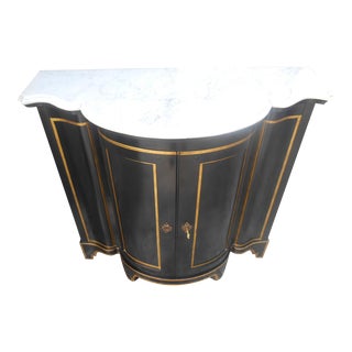 Baker Furniture Console Foyer Entry Table With Marble Top For Sale