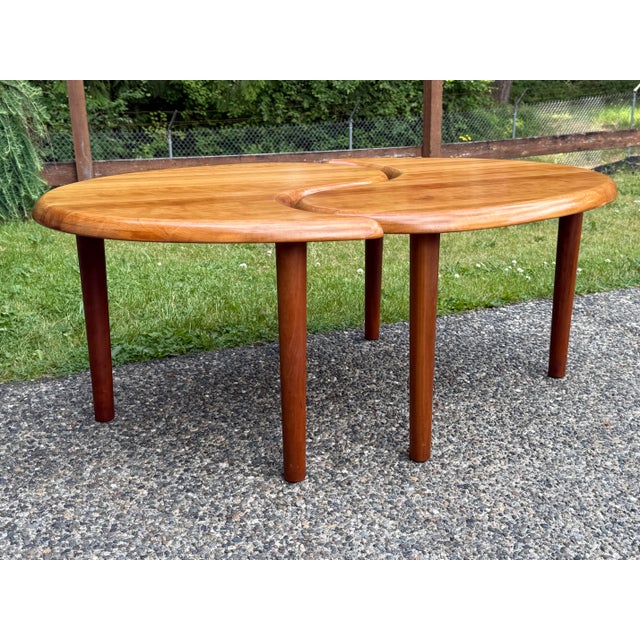 Copper Danish Modern Yin Yang Teak Coffee Tables - A Pair For Sale - Image 8 of 11