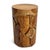 Organic modern design round drum side table crafted from freeform teak fragments pieced together harmoniously. Each table...