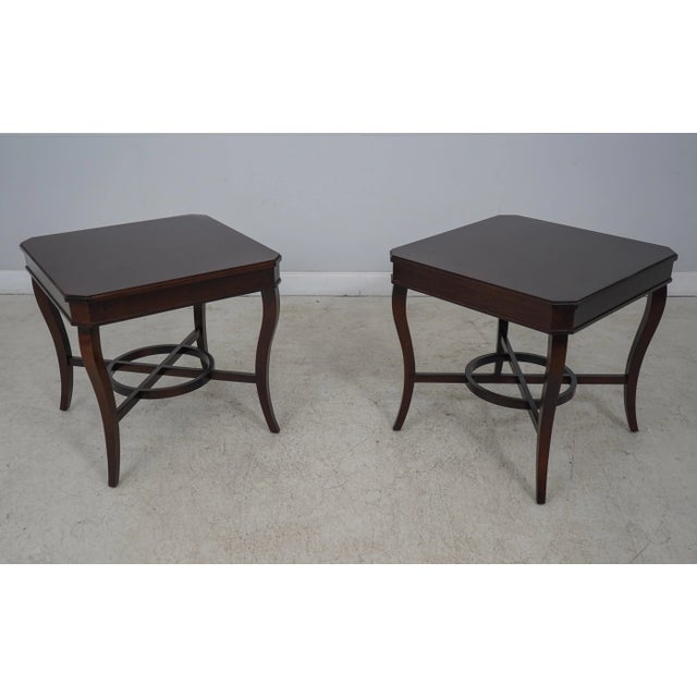 Pair Sherrill Modern Design Cherry Lamp Tables For Sale - Image 13 of 13