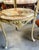 Mid 20th Century Vintage Hollywood Regency Brass Two-Tier Onyx Stone Mosaic Pedestal Table For Sale - Image 5 of 7
