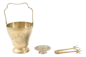 Brass Ice Box with Pliers, 1930s