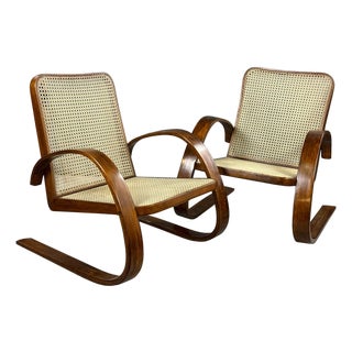 Czech Armchairs by M. Navrátil and Z. Plesník, 1949, Set of 2 For Sale