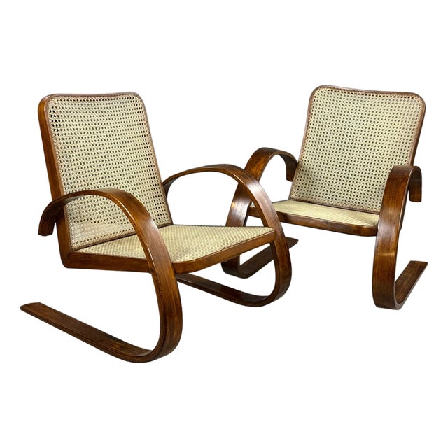 Czech Armchairs by M. Navrátil and Z. Plesník, 1949, Set of 2 For Sale