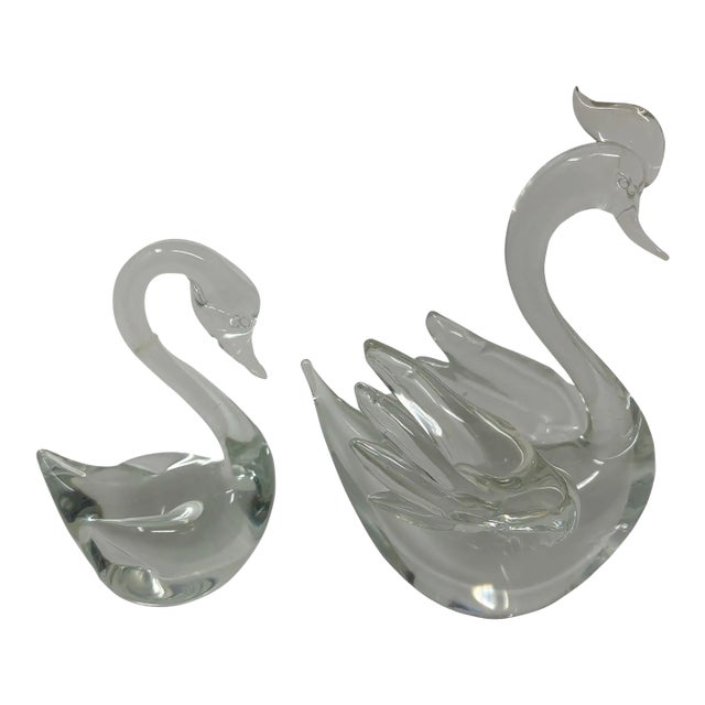 Vintage Murano Glass Swans Seguso For Sale