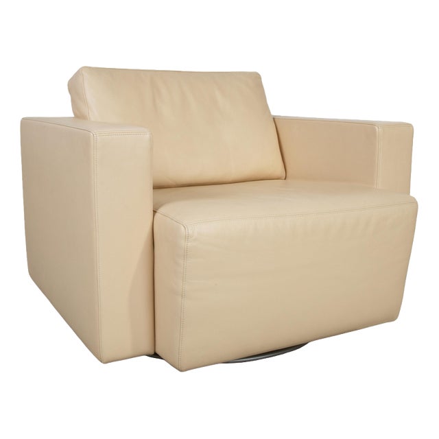 Leather Nelson Armchair in Cream Beige from Walter Knoll For Sale