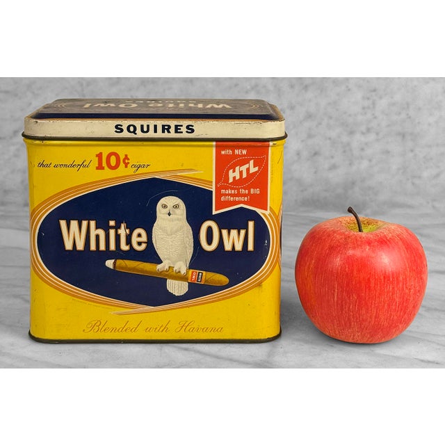 A Traditional Cigar Advertising White Owl Tin, c.1950's - Pairs Nicely with Many Traditional & Eclectic Interiors - Great...
