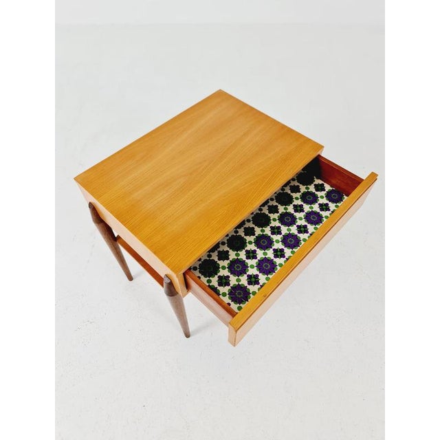 Wood Mid-Century German Teak abd Ash Side Table by Wk Möbel, 1960s For Sale - Image 7 of 18