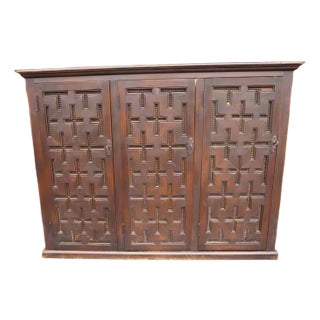 Spanish Colonial Three-Door Cabinet For Sale
