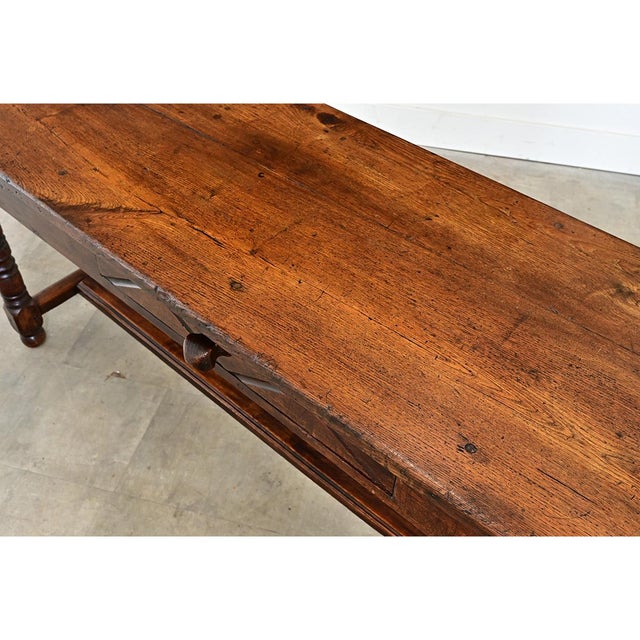 French 19th Century Oak Server with Turned Legs For Sale - Image 9 of 18