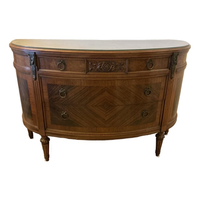 Early 20th Century Mahogany Bow Front Bureau For Sale
