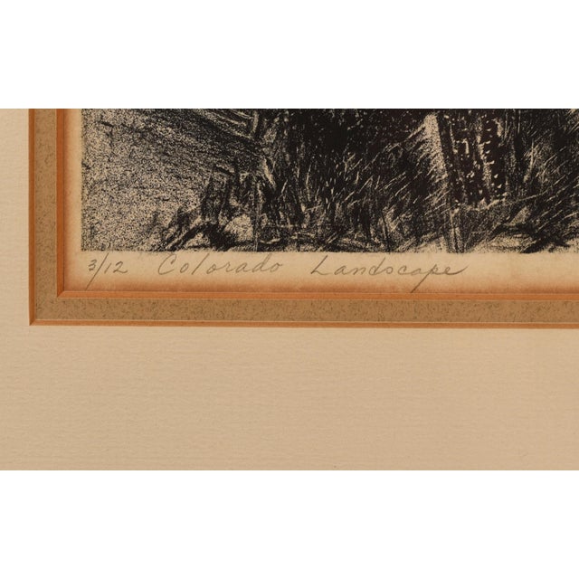 Black Mid Century Modern Black White Lithograph Print Colorado Landscape For Sale - Image 8 of 12