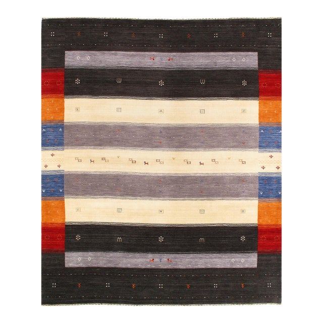 Pasargad DC Multi Color Hand Knotted Gabbeh Design Rug For Sale