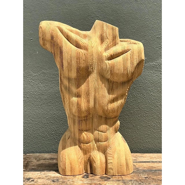 Vintage Abstract Carved Wood Torso For Sale - Image 11 of 18