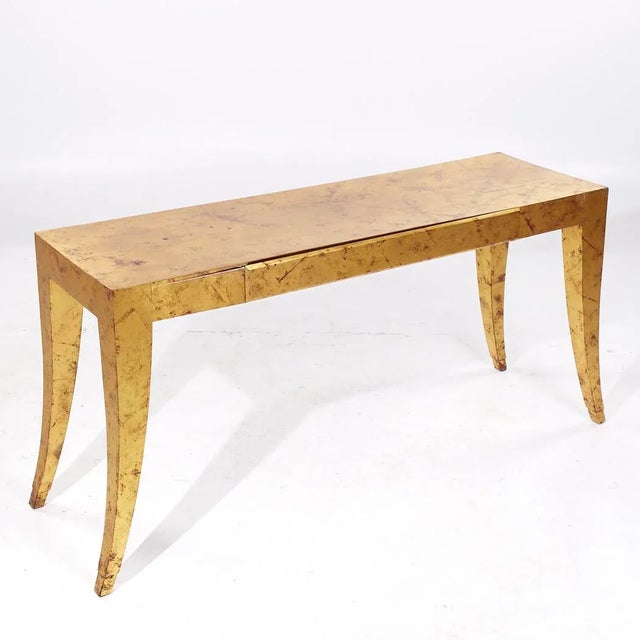 J. Robert Scott Gold Leaf Console Table For Sale - Image 10 of 10