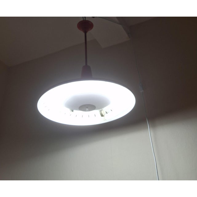 1960s Vintage Belgian Ceiling Lamp in Orange Painted Aluminum, 1960s For Sale - Image 5 of 8