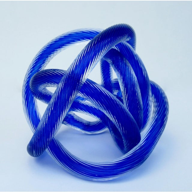 Mid Century C.1970's Italian Lucio Zanetti Large Hand-Blown Murano Knotted, Decorative Accent Piece For Sale - Image 13 of 13
