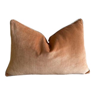 French Cotton Velvet Lumbar Pillow With Jute Trim For Sale