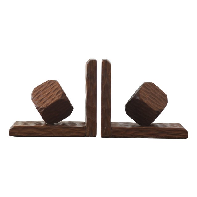 Mid-Century Modern Wooden Bookends, 1950s, Set of 2 For Sale