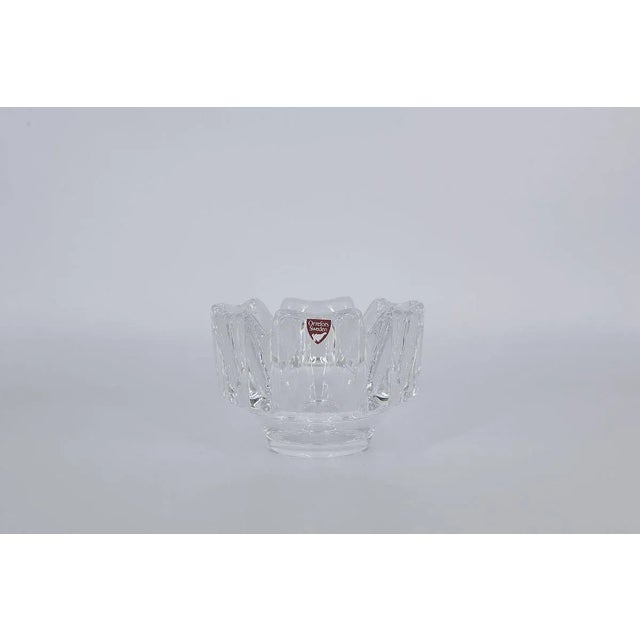 Glass Vintage Scandinavian Crystal Corona Bowl by Lars Hellsten for Orrefors, 1970s For Sale - Image 7 of 7