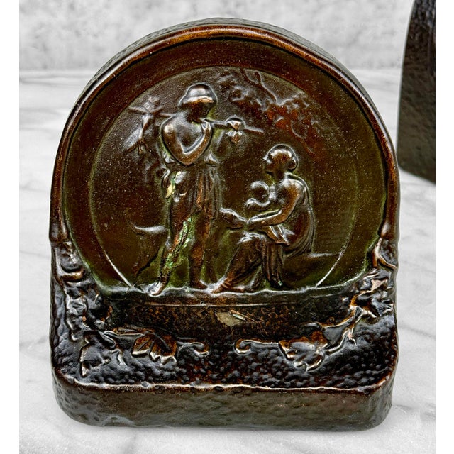 Antique Arts & Crafts Hammered Copper Library Bookends - a Pair For Sale - Image 6 of 10