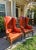 Vintage Pair of Cognac Leather Queen Anne Marie High Back Wing Chairs For Sale - Image 11 of 11