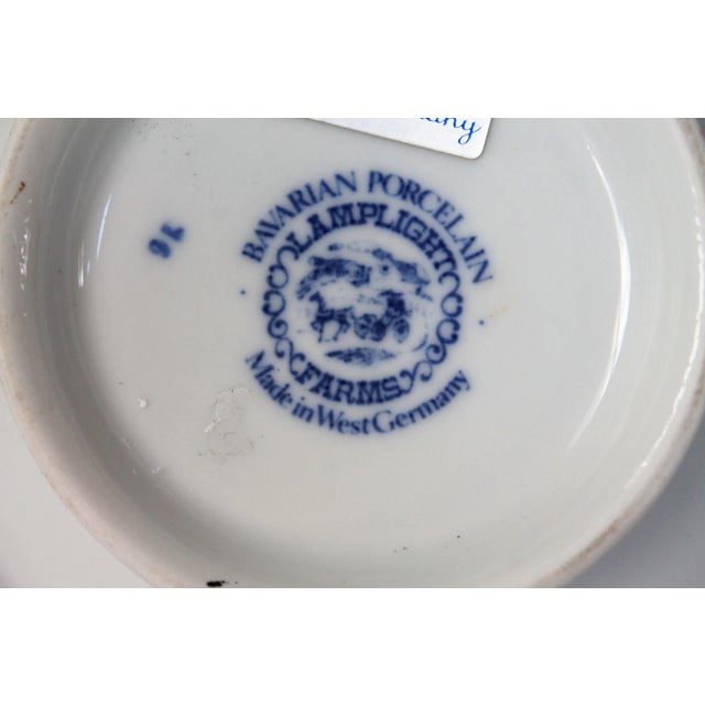 Vintage German Blue and White Porcelain Kerosene Oil Lamp For Sale - Image 10 of 11