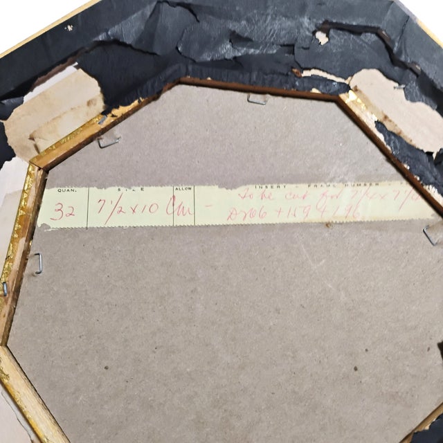 Wood Vintage Abraham Storck "Port of Amsterdam" Print in Ornate Octagonal Frame For Sale - Image 7 of 7