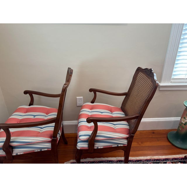 Maroon Pair of VIntage Kindel Walnut Dining Chairs For Sale - Image 8 of 12