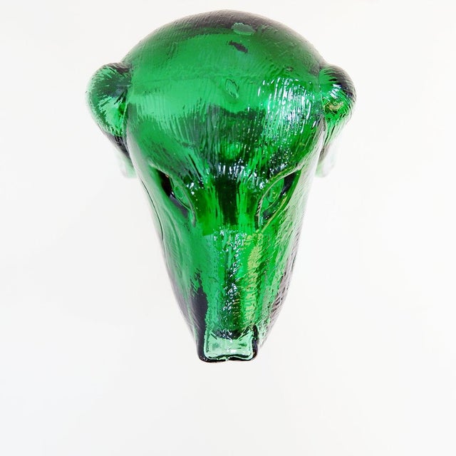 Mid-Century Modern Carafe in Green Embossed Glass, 1960s For Sale - Image 13 of 16