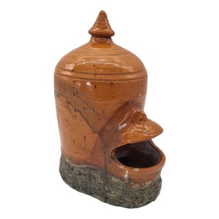 Antique Ceramic Bird Feeder, Central Europe, 1900s For Sale