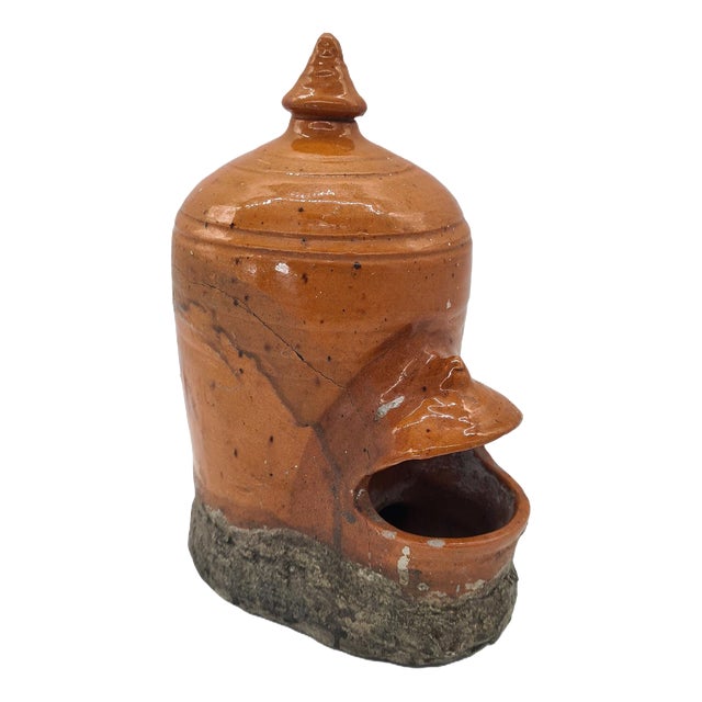 Antique Ceramic Bird Feeder, Central Europe, 1900s For Sale