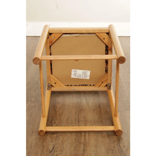 Wood 1980s Italian Modern Cheetah Print Upholstered Low Counter Height Bar Stools - A Pair For Sale - Image 7 of 13