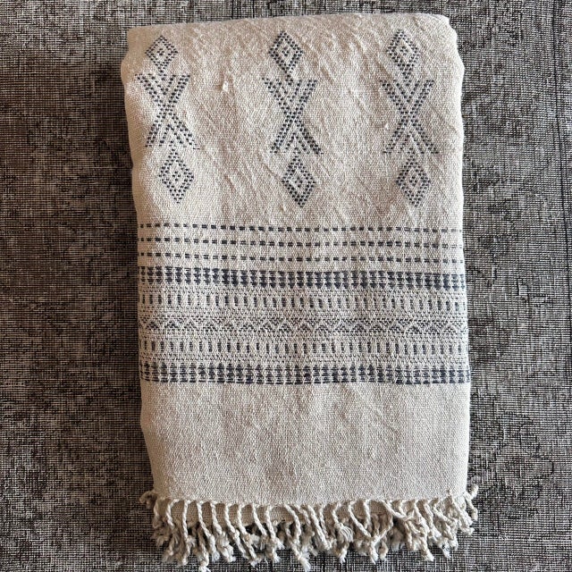 Akriti Cream Wool Throw For Sale - Image 4 of 9