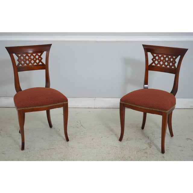 Age: Approx: 30 Years Old Details: Lattice Back Chairs Brand New Professionally Upholstered Seats Un-Marked As To...
