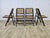 Folding Wooden Chairs with Raffia, 1970s, Set of 4 For Sale - Image 3 of 17