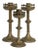 Antique French Gilt Brass Altar Candlesticks - Set of 3 For Sale