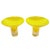 Pair of Italian yellow and transparent Murano Glass stem candlestick holders with unique large flared 5" round dish to...
