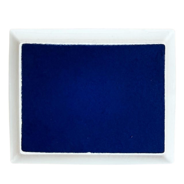 Vintage Chinoiserie Porcelain Valet Tray With Parasol & Umbrella Motif With Gold Gilt Trim For Sale - Image 10 of 10