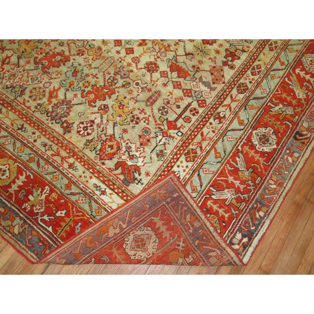Early 20th Century Phenomenal Antique Turkish Oushak Rug For Sale - Image 5 of 18