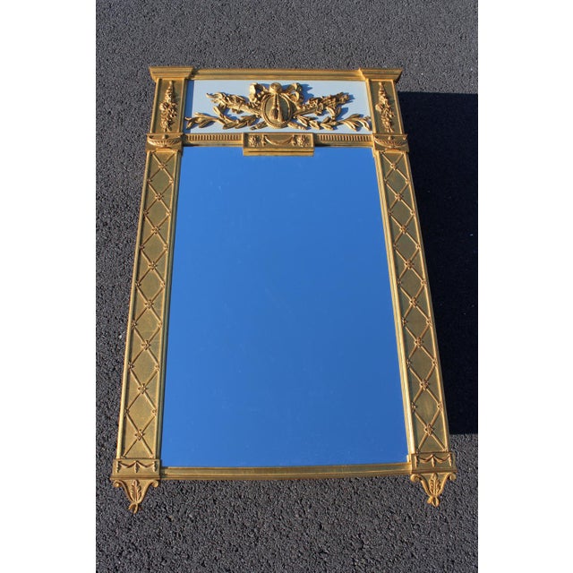 1990s Carvers' Guild Hepplewhite Trumeau Antique Gold Mirror For Sale - Image 14 of 18