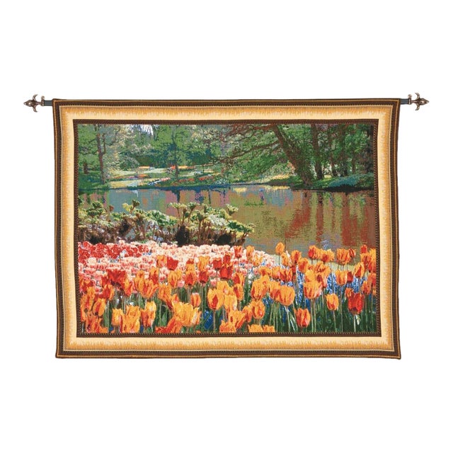 Keukenhof Lake Tapestry - 86 X 115 Cm (2'10" X 3'9") - Requires Rod Size 3 For Sale