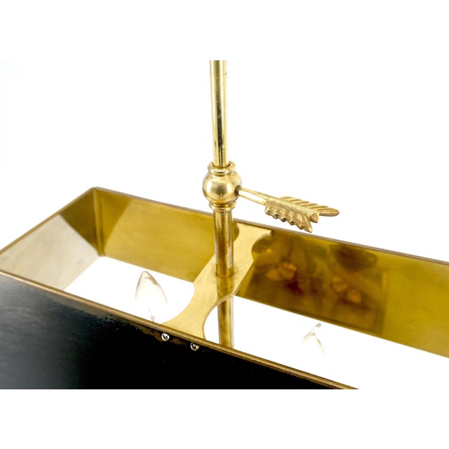 Chapman Manufacturing Company 1970s Adjustable Shade Swans Lire Looking Base Heavy Solid Brass Base Table Lamp For Sale - Image 4 of 6