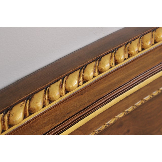 Wood Karges King Size Walnut Gold Gilt Bed Headboard For Sale - Image 7 of 16
