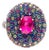 Bochic “Orient” Vintage Natural Ruby & Multi Sapphire Ring Set In 18K Gold & Silver For Sale