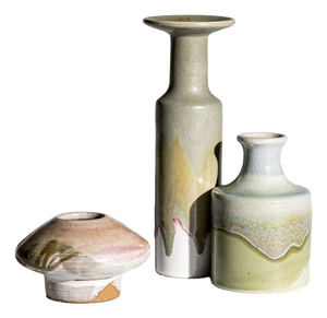Organic Drip Glaze Ceramic Vases by Barbara Stehr, Germany, 1980s, Set of 3