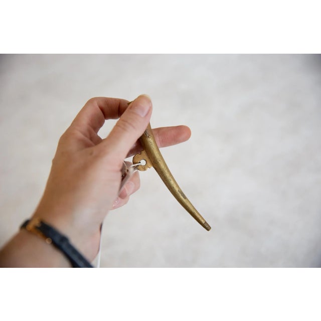 African Vintage African Decorative Bronze Horn For Sale - Image 3 of 8