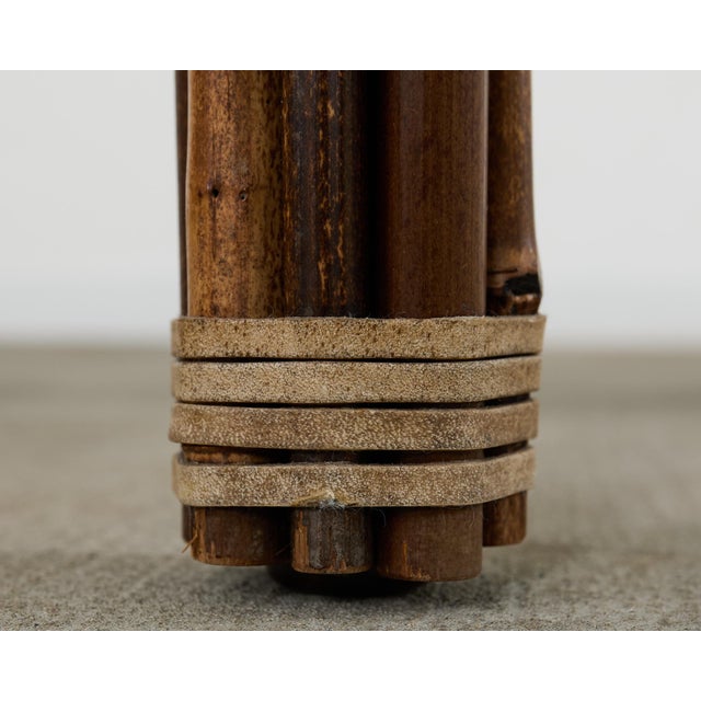 McGuire Organic Modern Bamboo Glass Breakfast Dining Table For Sale - Image 11 of 12